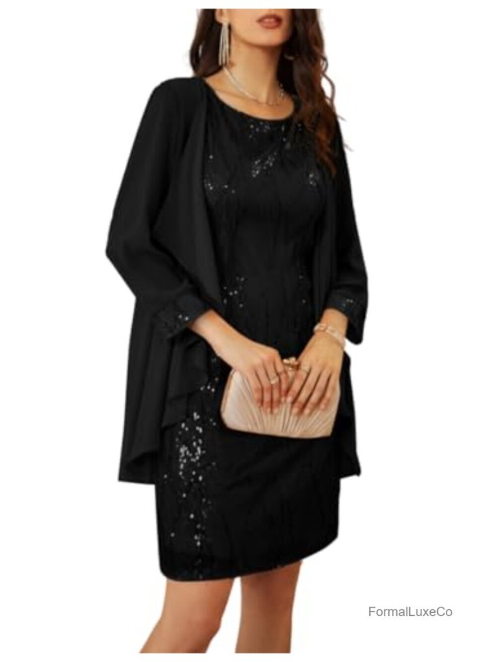 Sequin Bodycon Dress with Jacket Mother of Bride Wedding Guest Formal
